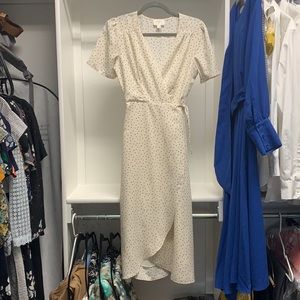 Rachel Parcell Cream and black wrap dress